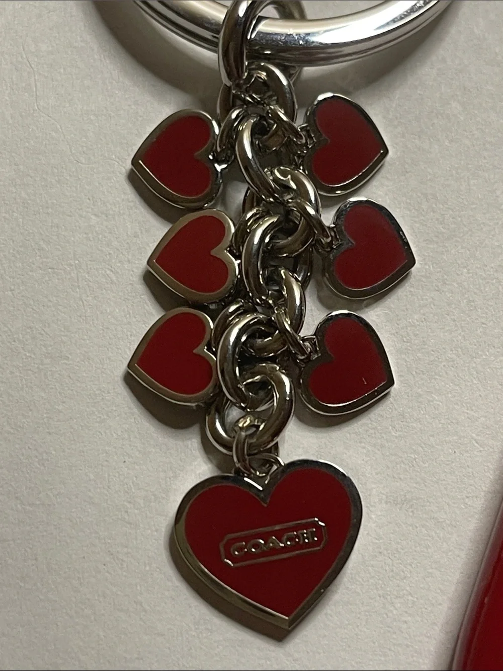 Coach Red Heart Charm Keyring and Coach Pen